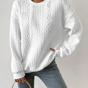 Women's Cable-Knit Sweatshirt with Crewneck