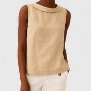 Anastine | Elegant Top With Roll Collar
