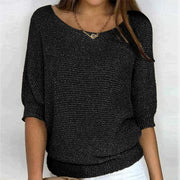 Women's Oversized Crew Neck Jumper with Textured Knit