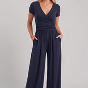 Emma | Women’s Round-Neck Elastic-Waist Wide-Leg Jumpsuit