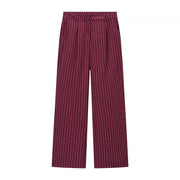Women's Pinstripe Palazzo Trousers with High Waist and Wide Leg