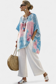 Vantrel | Comfortable Relaxed Linen Top & Striped Bamboo Trousers
