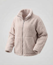 Women's Teddy Zip-Up Jacket with High Collar Regular Fit