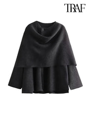 Women's Shawl Collar Knit Jacket with Button Front