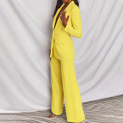 Women's Tailored Blazer and Trouser Set with Notched Lapel