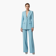 Women's Blazer Suit Set with Notch Lapel and Straight Trousers