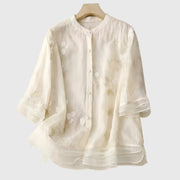 Nellie | Elegant Top With Embroidered Flowers
