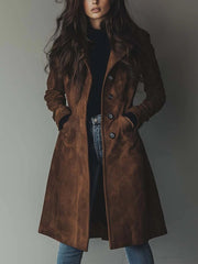 Women's Double-Breasted Longline Trench Coat Tailored