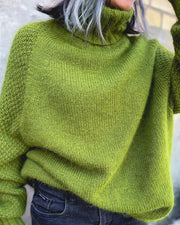 Women's Oversized Turtleneck Jumper with Ribbed Cuffs