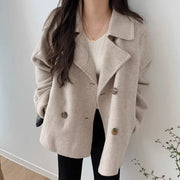 Women's Double-Breasted Blazer with Notched Lapel