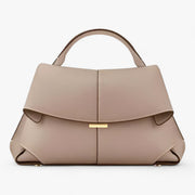 Women's Structured Leather Handbag with Top Handle