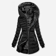Women's Quilted Winter Coat with Fleece Lining Zip Front